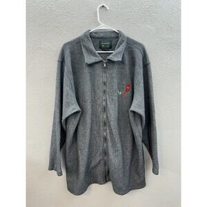 VTG Womens Scandia Woods Jacket Size 2XL Gray Cardinal Embordered Zip Up Fleece